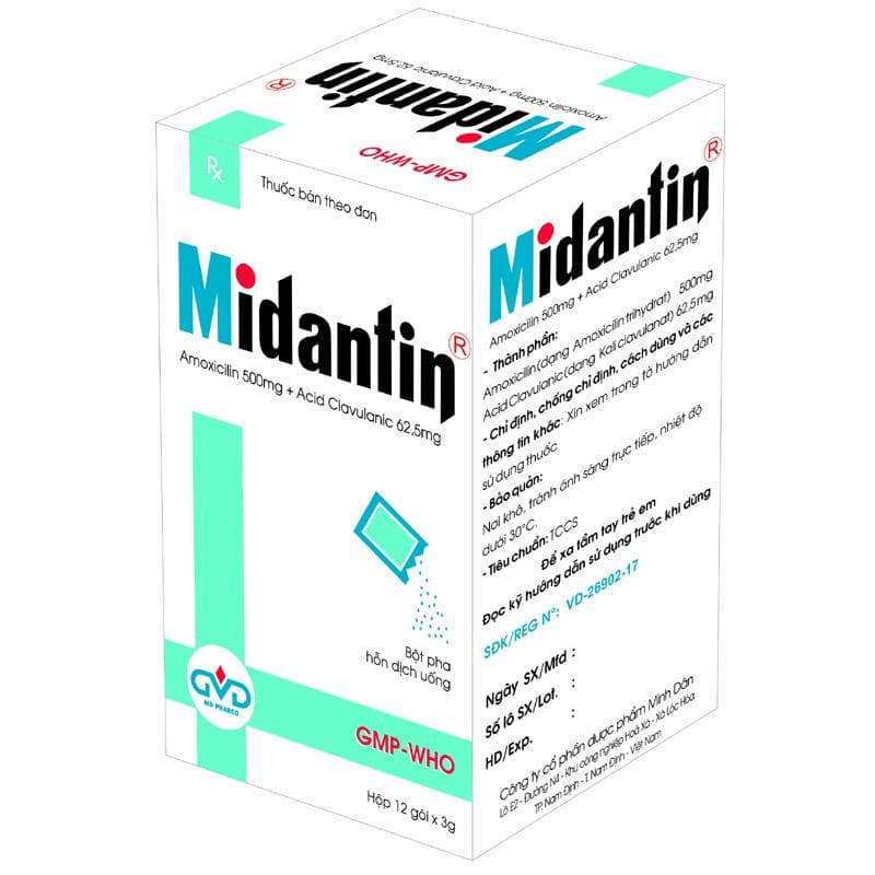 Thuốc Midantin điều trị các bệnh có triệu chứng nhiễm khuẩn