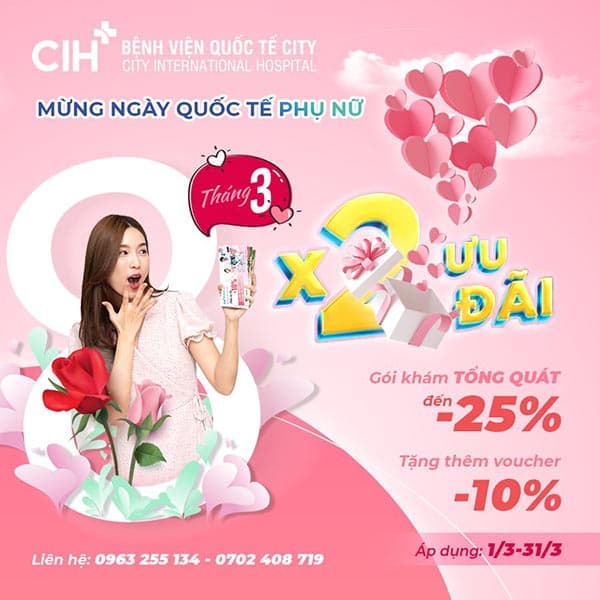 Giảm đến 25% gói khám tổng quát cá nhân tại Bệnh viện Quốc tế City