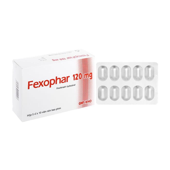 Fexophar 120mg TV.Pharm - Điều Trị Viêm Mũi Dị Ứng, Dị Ứng Da (5 Vỉ x 10 Viên)