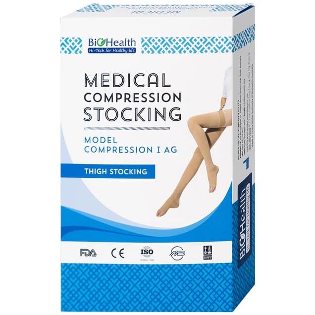 Vớ y khoa Compression I AG BioHealth tăng lưu thông máu, giảm phù nề (Size M, màu da)