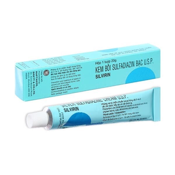 Kem bôi Silvirin Raptakos 20g: Phòng ngừa và điều trị nhiễm khuẩn bỏng độ 2, 3