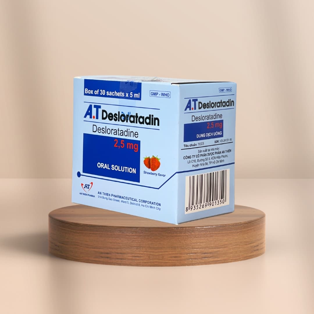 Dung dịch uống A.T Desloratadin 2.5mg - Giảm viêm mũi dị ứng, mày đay