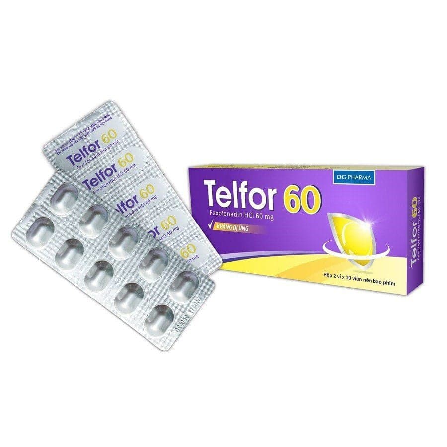 Thuốc Telfor 60 DHG – Điều trị hiệu quả viêm mũi dị ứng (2 vỉ x 10 viên)