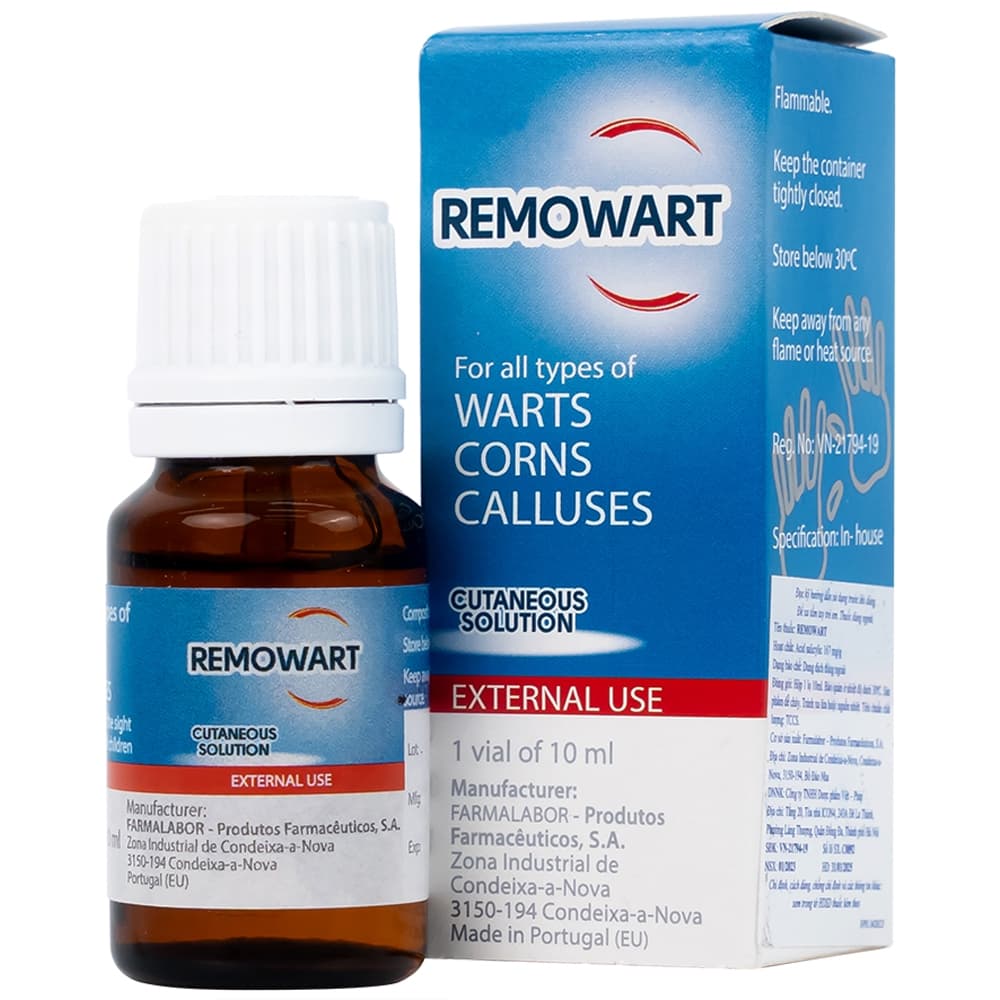Dung dịch Remowart Farmalabor 10ml: Giải pháp trị mụn cóc, chai chân, da chai sần