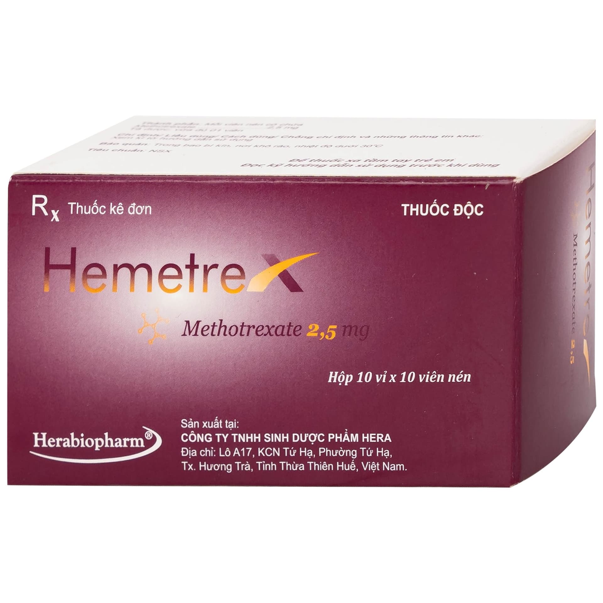 Thuốc Hemetrex 2,5mg Herabiopharm Điều Trị Viêm Khớp Dạng Thấp Nặng