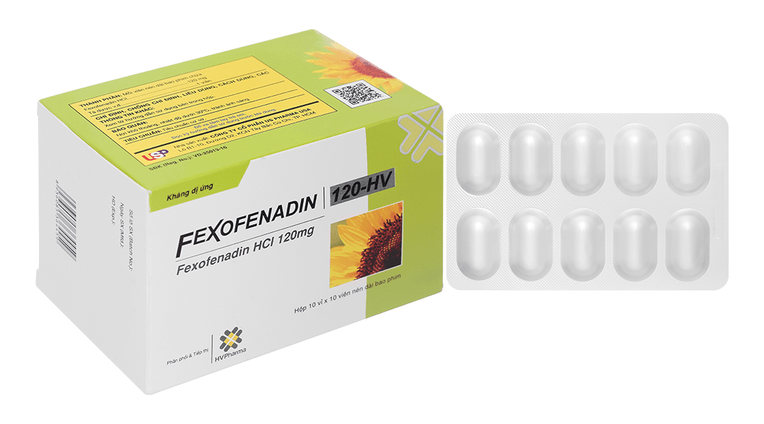 Thuốc Fexofenadin 120-HV USP: Giải pháp cho viêm mũi dị ứng và mày đay mạn tính
