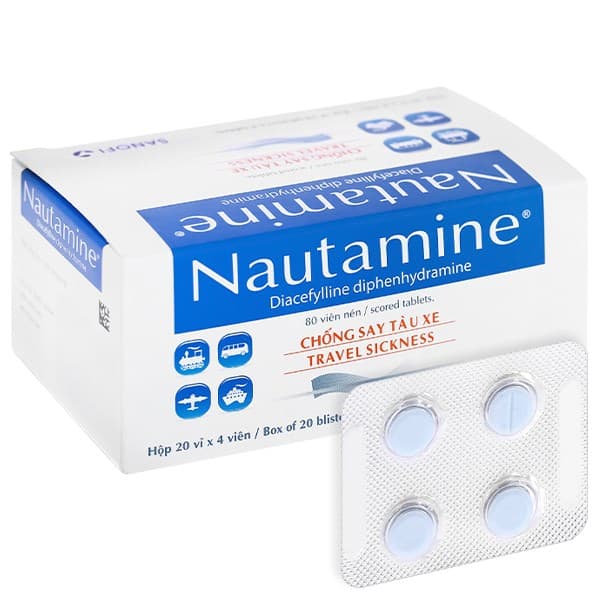Viên nén Nautamine Sanofi 20 vỉ x 4 viên - Phòng ngừa và điều trị say tàu xe