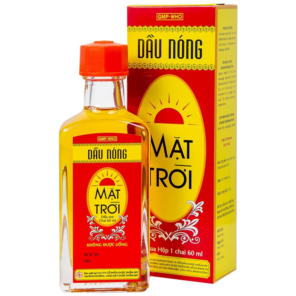 Dầu Nóng Mặt Trời OPC 60ml: Giảm Đau Nhức, Tê Thấp, Cảm Mạo Hiệu Quả