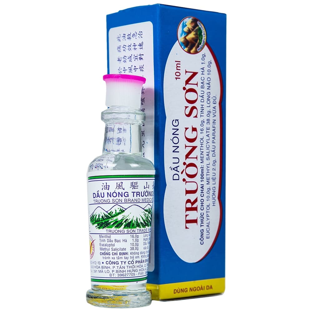 Dầu Nóng Trường Sơn 10ml - Chữa Cảm, Ho, Nghẹt Mũi, Trúng Gió
