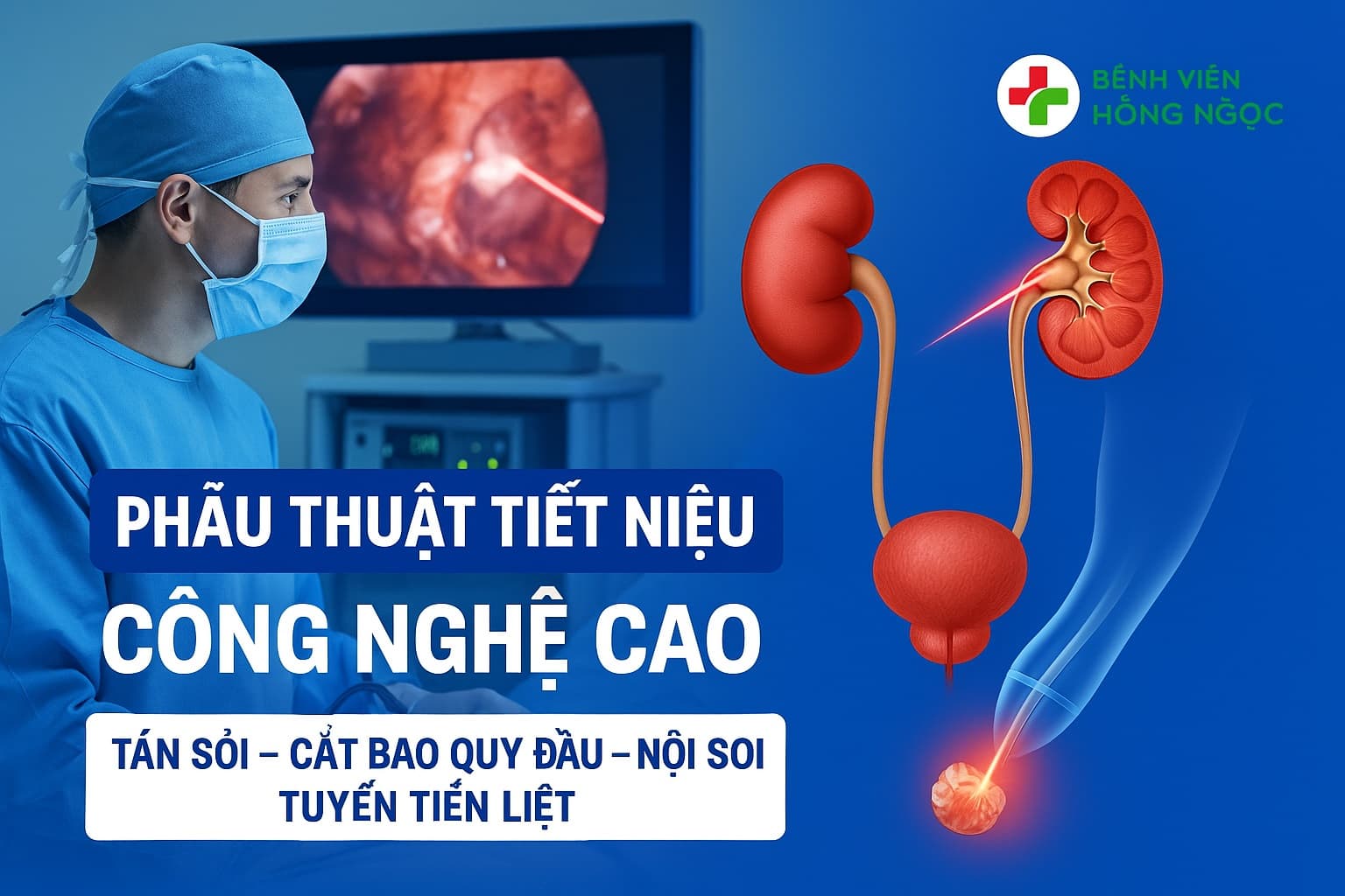Phẫu thuật tiết niệu công nghệ cao tại Bệnh viện Hồng Ngọc: An toàn – Ít xâm lấn – Hồi phục nhanh