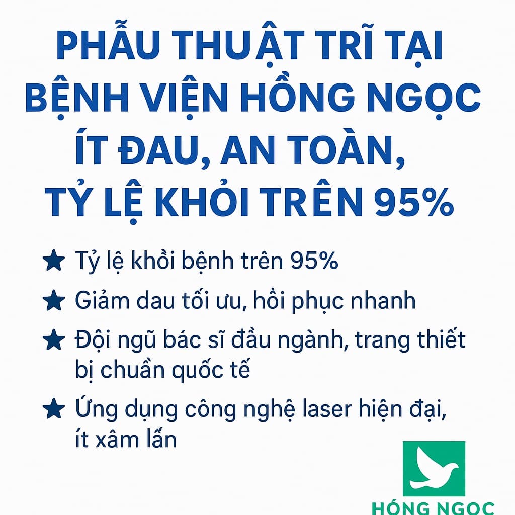 Phẫu Thuật Trĩ Tại Bệnh Viện Hồng Ngọc: Ít Đau, An Toàn, Tỷ Lệ Khỏi Trên 95%