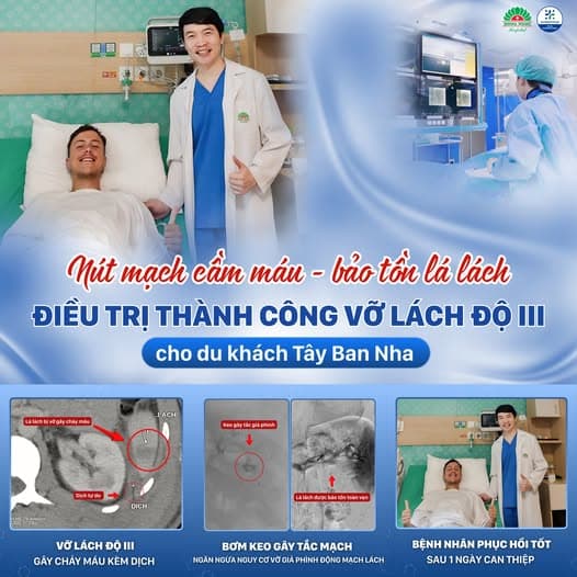 Vỡ lách độ III: Phép màu của Điện quang can thiệp cứu sống du khách Tây Ban Nha