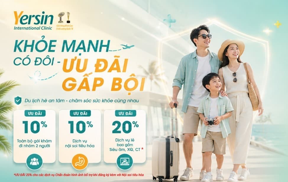 Ưu đãi 10% Nội soi tiêu hóa tích hợp AI tại Phòng khám Đa khoa Quốc tế Yersin