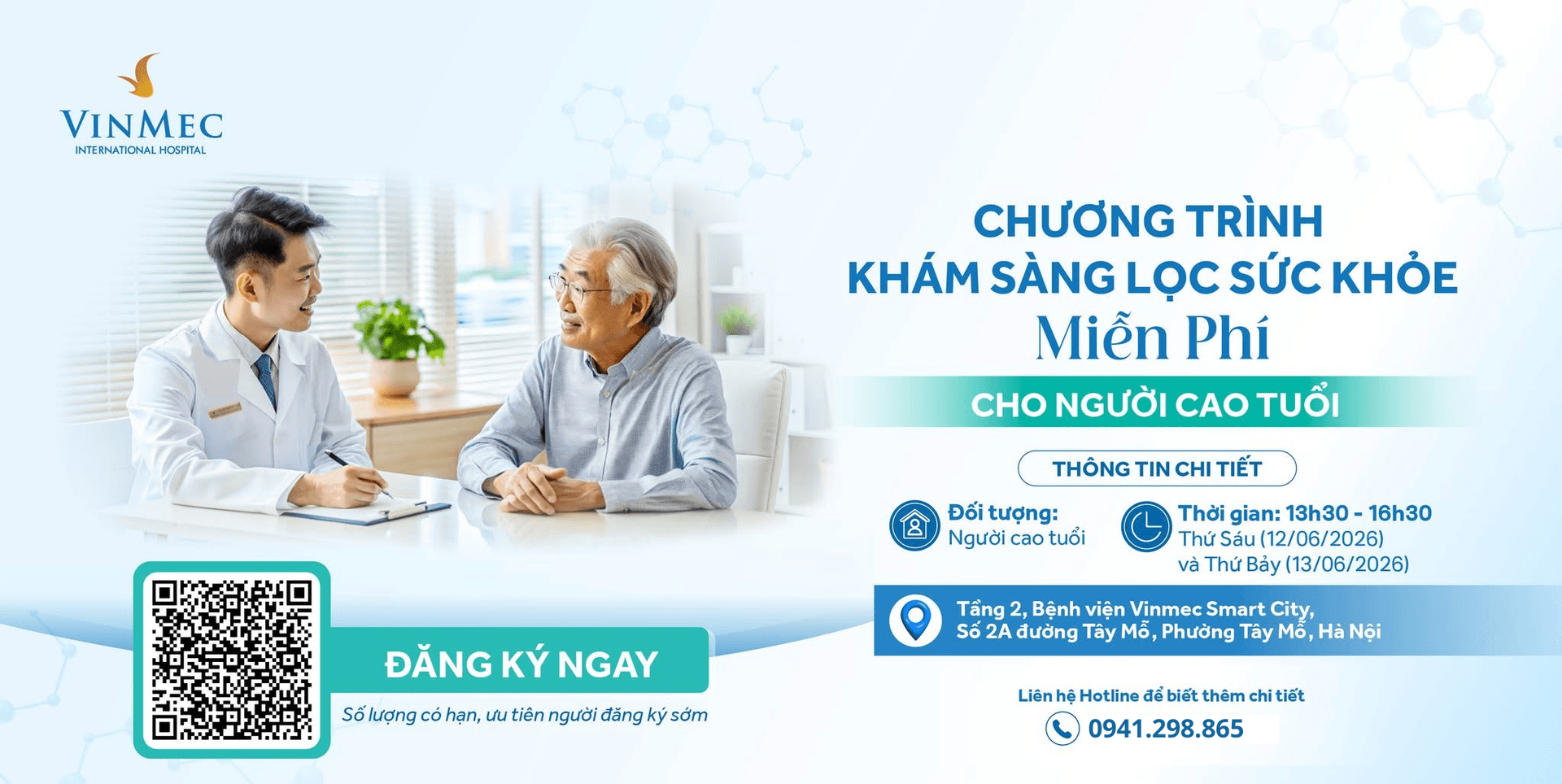 Vinmec Smart City khám sàng lọc sức khỏe Miễn phí cho người cao tuổi