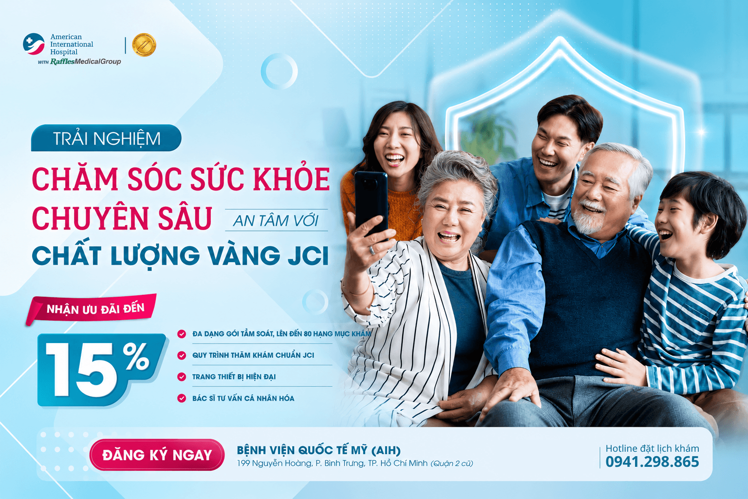 Ưu đãi tới 15% Gói khám sức khỏe tổng quát tại Bệnh viện Quốc tế Mỹ (AIH)