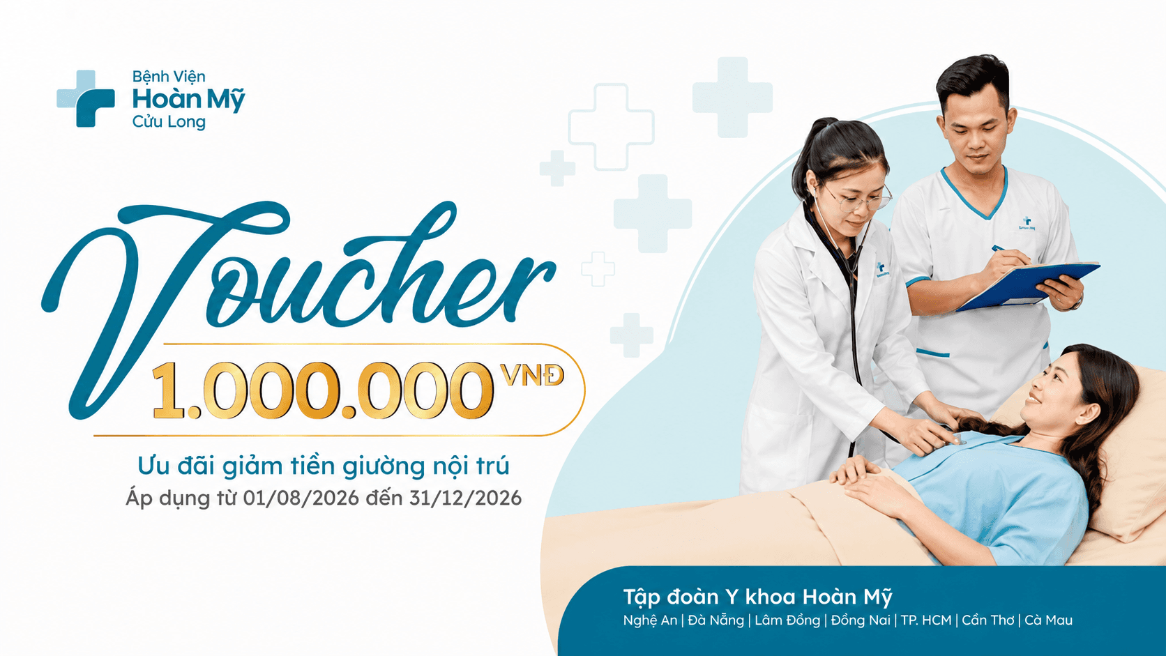 Voucher độc quyền 2 triệu VNĐ khi đặt lịch BV Hoàn Mỹ Cửu Long qua Bcare