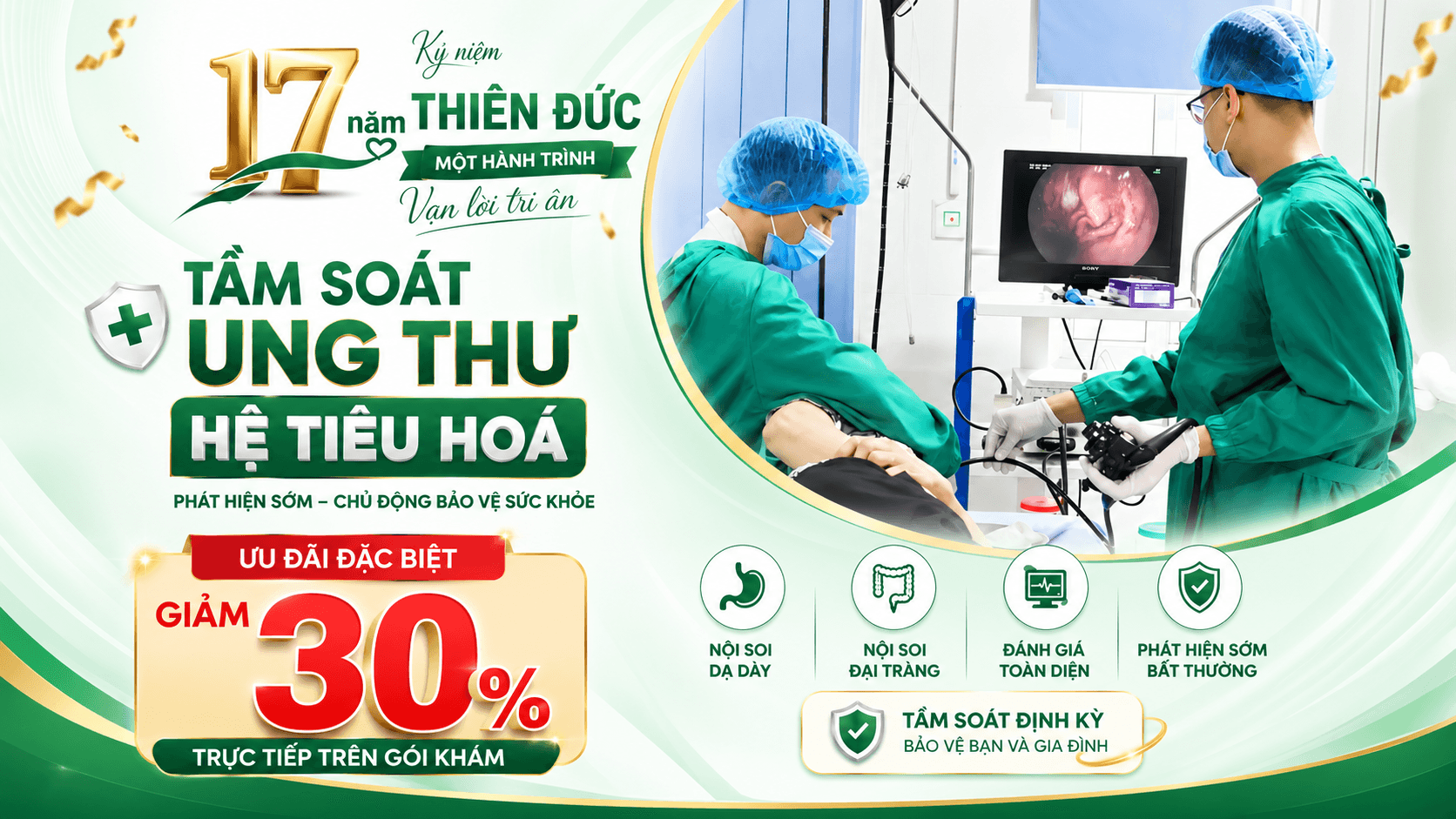 [Ưu đãi tri ân] Giảm 30% Gói tầm soát ung thư tiêu hóa tại Bệnh viện ĐKQT Thiên Đức 