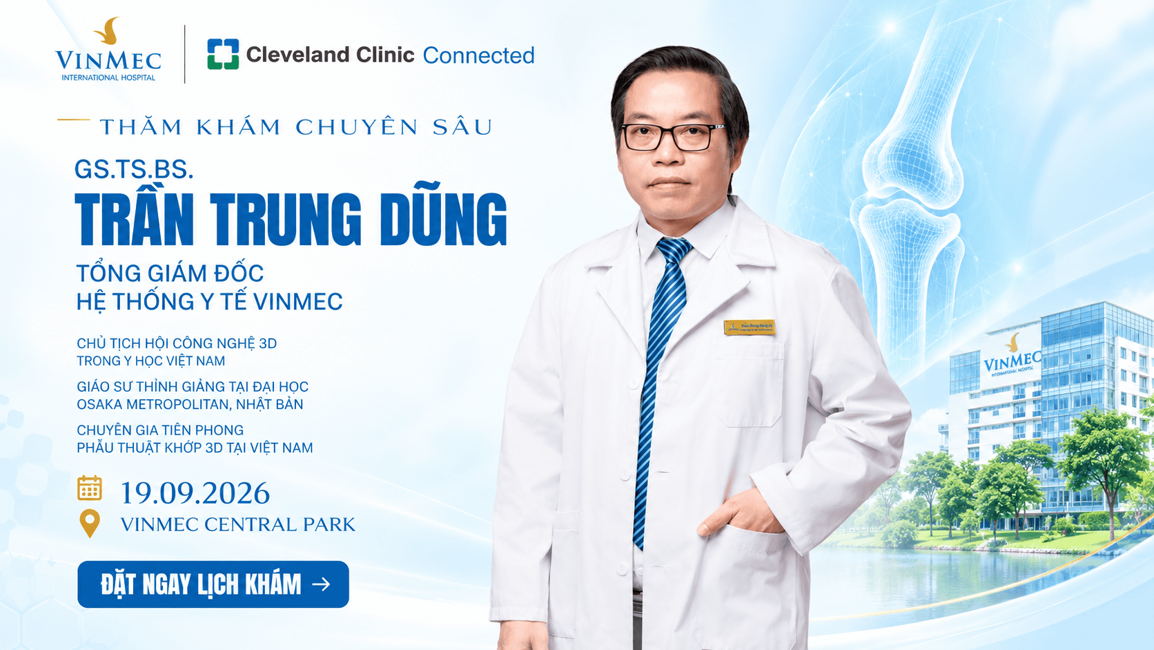 Lịch khám cùng GS.TS.BS Trần Trung Dũng tại Vinmec Central Park