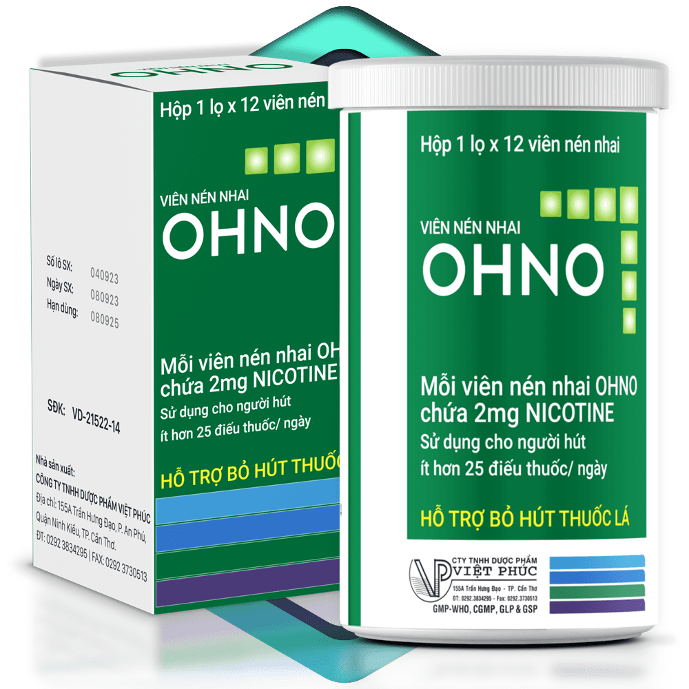 Viên Nhai OH NO Việt Phúc - Hỗ Trợ Cai Nghiện Thuốc Lá Hiệu Quả (12 Viên/Lọ)