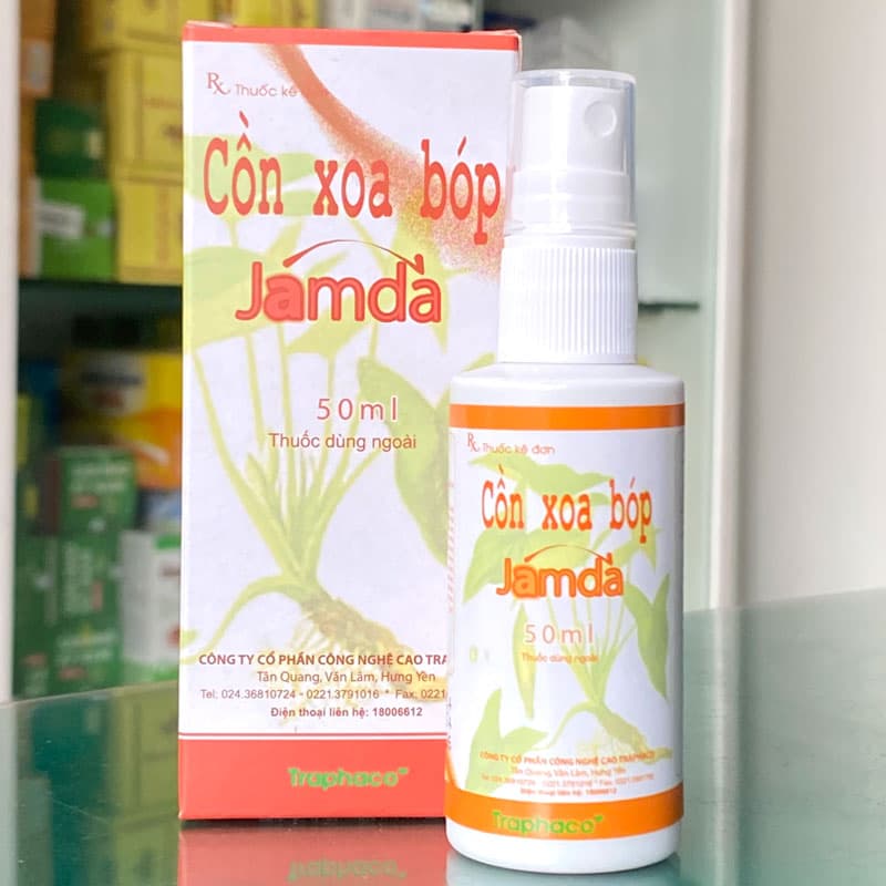 Cồn Xoa Bóp Jamda Traphaco - Giảm Đau Nhức Khớp, Cơ, Lưng, Gối (50ml)