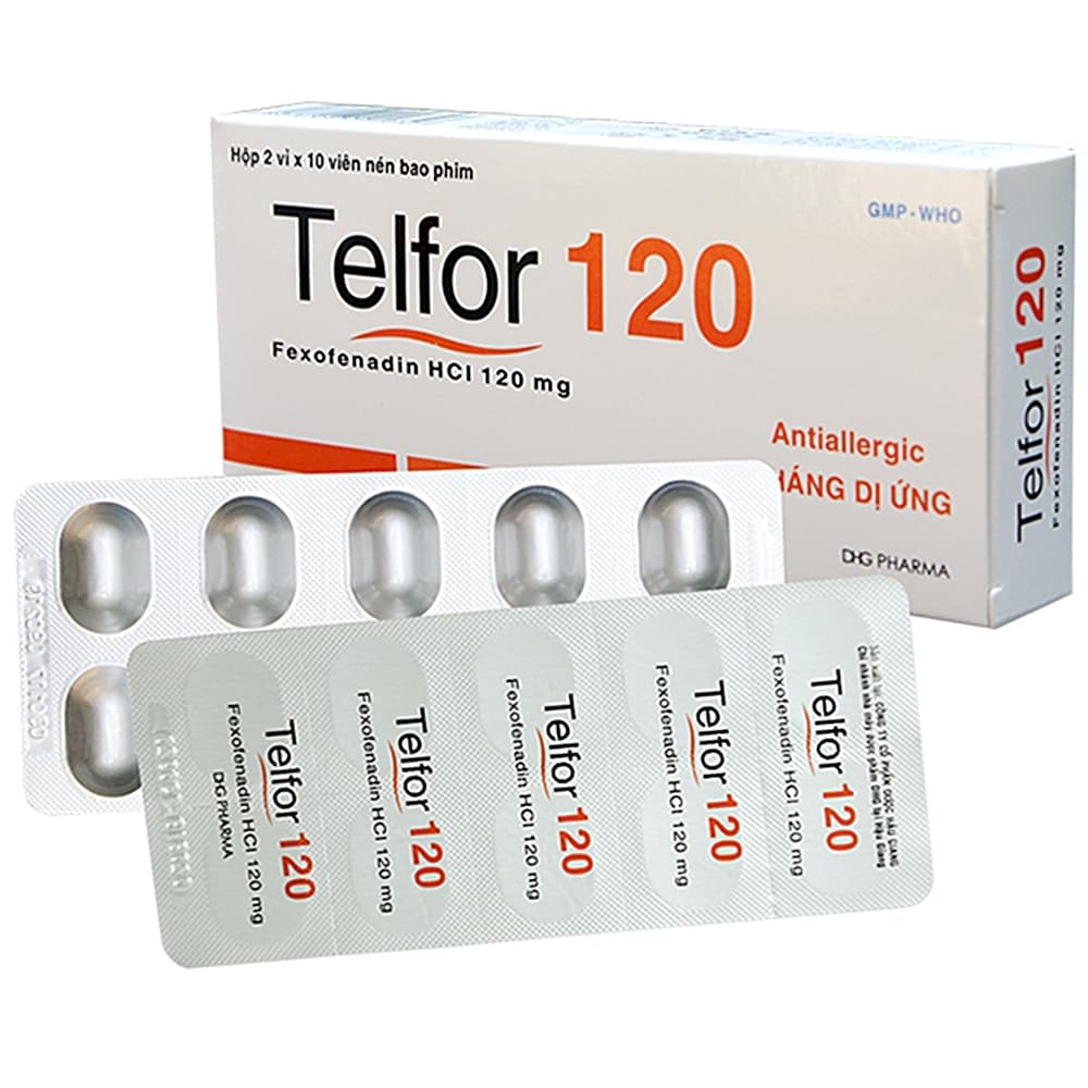 Thuốc Telfor 120 DHG - Giải pháp hiệu quả cho viêm mũi dị ứng (2 vỉ x 10 viên)