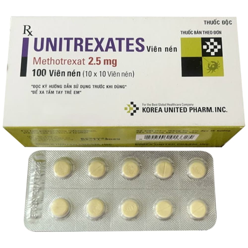Thuốc Unitrexates 2.5mg United điều trị ung thư, bạch cầu, viêm khớp dạng thấp