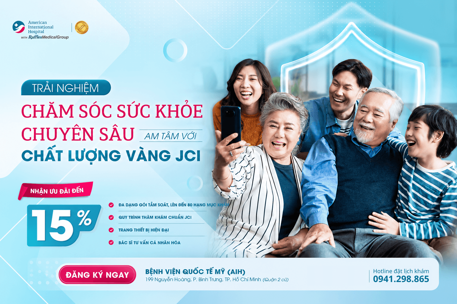 Ưu đãi tới 15% Gói khám sức khỏe tổng quát tại Bệnh viện Quốc tế Mỹ (AIH)